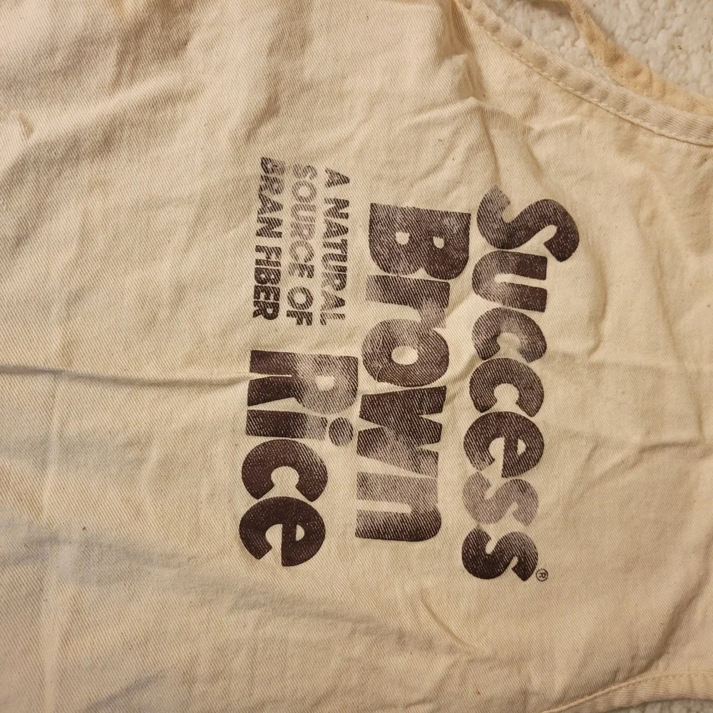 Vintage Success Brown Rice Apron Natural Cotton Canvas Made in USA Augusta Pocke